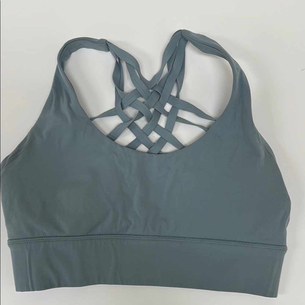 Women's Strappy Back Sports Bra - light blue - band 12 1/2 inches -small